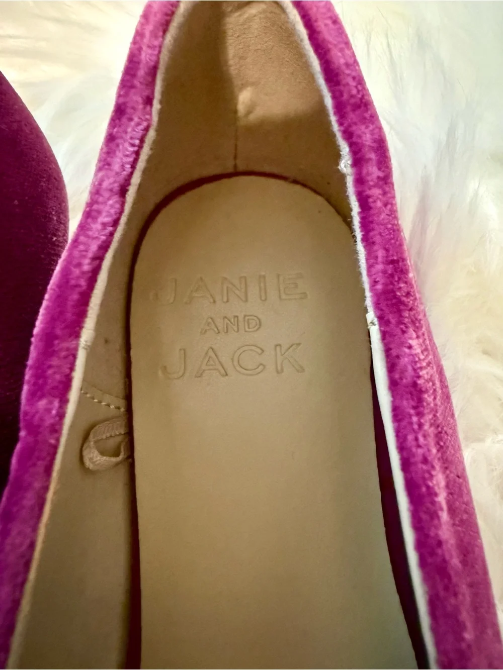 Janie and Jack Velvet Bow Ballet Flats Size 1